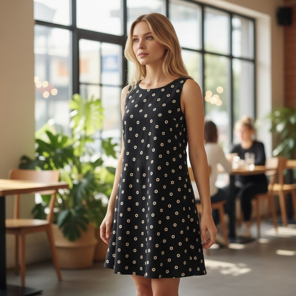 VTG Steven Stolman Embroidered Sleeveless Dress Sz 6 Black 134F